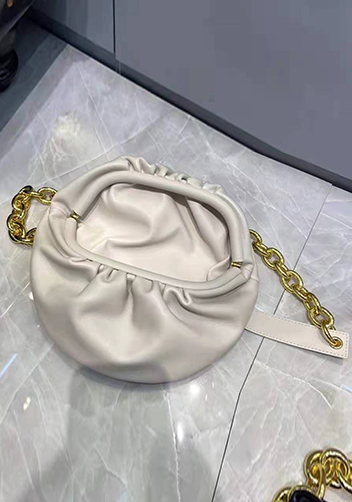 Dina Leather Chain Belt Bag Cream
