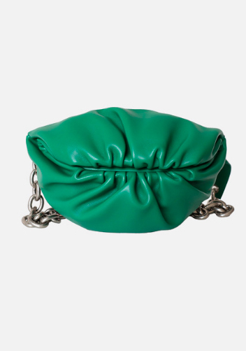 Dina Leather Chain Belt Bag Green