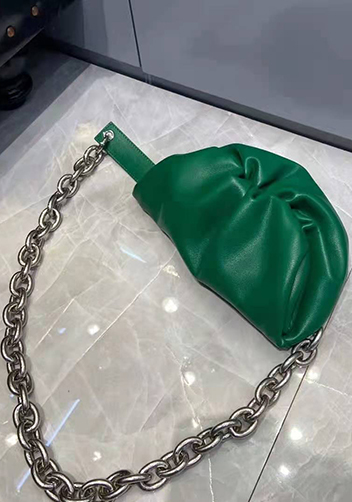 Dina Leather Chain Belt Bag Green