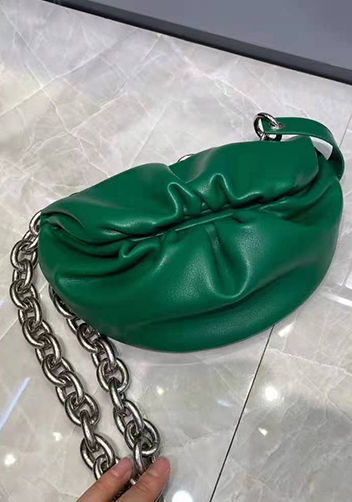 Dina Leather Chain Belt Bag Green