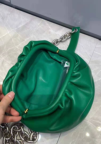 Dina Leather Chain Belt Bag Green
