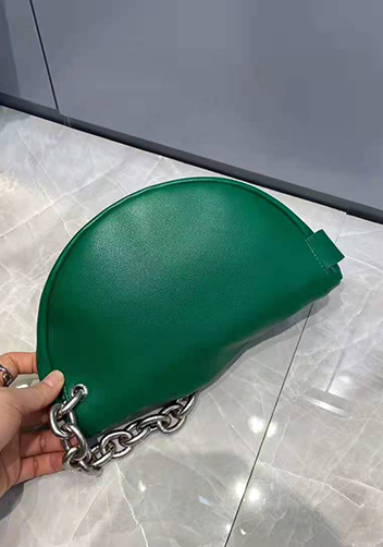 Dina Leather Chain Belt Bag Green
