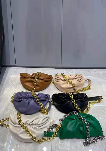 Dina Leather Chain Belt Bag Green