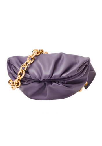 Dina Leather Chain Belt Bag Purple