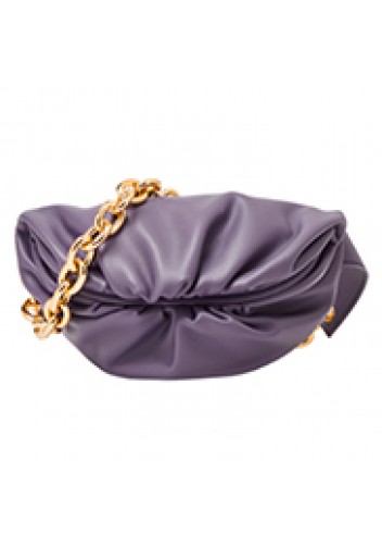 Dina Leather Chain Belt Bag Purple