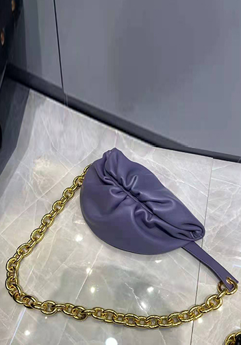 Dina Leather Chain Belt Bag Purple