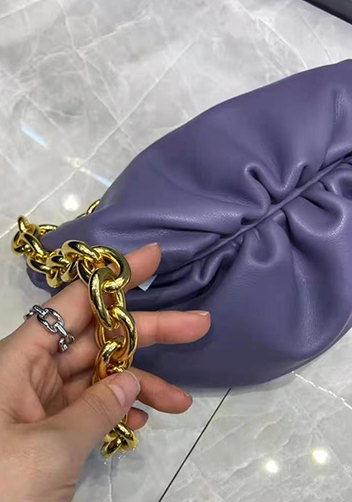 Dina Leather Chain Belt Bag Purple