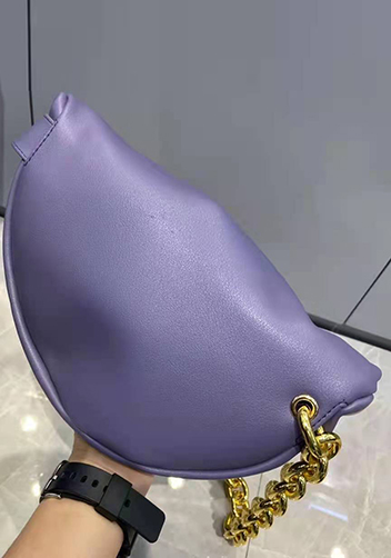 Dina Leather Chain Belt Bag Purple