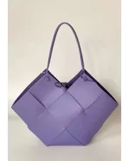 Mia Medium Leather Tote Bag Purple