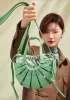 The Coquille Leather Shoulder Bag Green