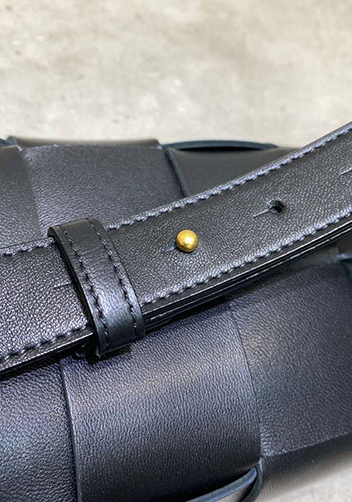 Mia Mini Leather Belt Shoulder Bag Black