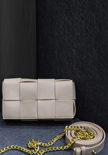 Mia Mini Leather Belt Shoulder Bag Beige