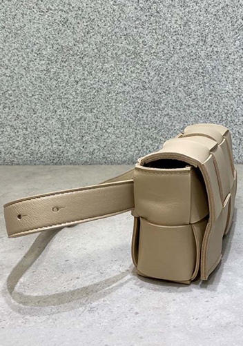 Mia Mini Leather Belt Shoulder Bag Beige
