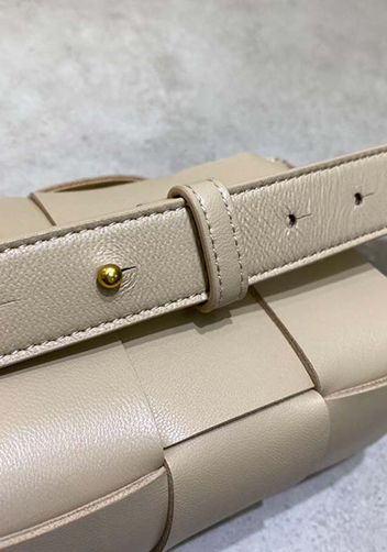 Mia Mini Leather Belt Shoulder Bag Beige