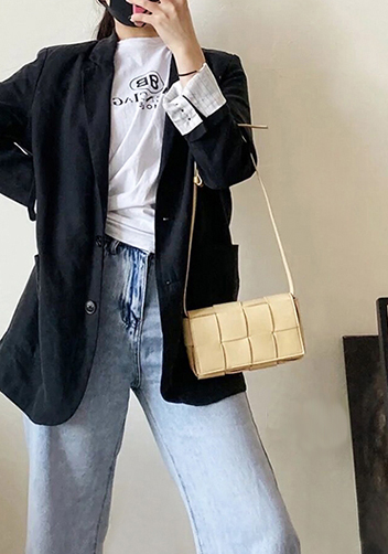 Mia Mini Leather Belt Shoulder Bag Beige