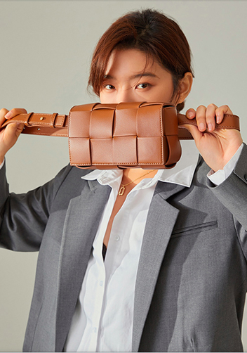 Mia Mini Leather Belt Shoulder Bag Camel