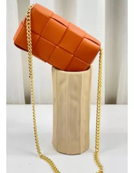 Mia Mini Leather Belt Shoulder Bag Orange