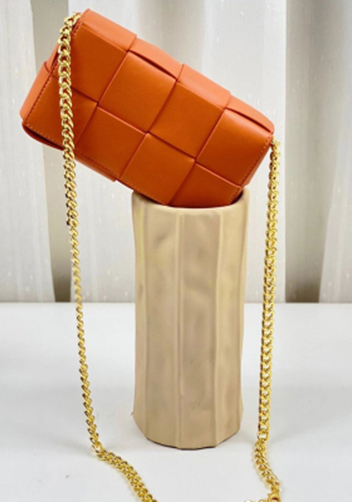 Mia Mini Leather Belt Shoulder Bag Orange