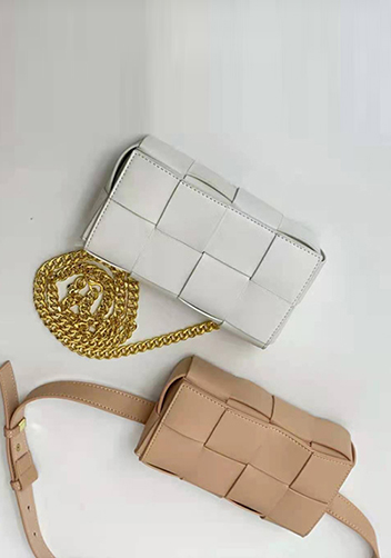 Mia Mini Leather Belt Shoulder Bag White