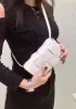 Mia Mini Leather Belt Shoulder Bag White