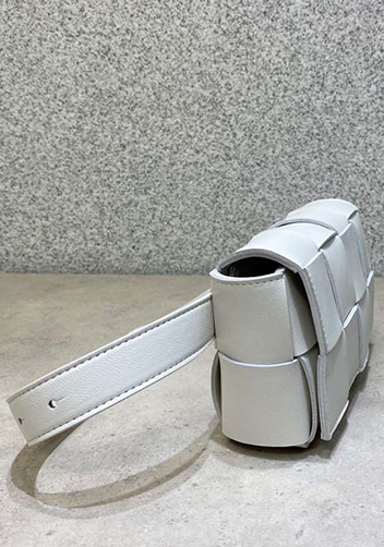 Mia Mini Leather Belt Shoulder Bag White