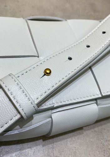 Mia Mini Leather Belt Shoulder Bag White