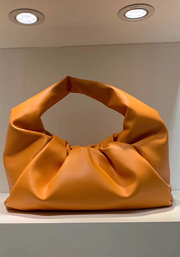 Dina Leather Shoulder Hobo Bag Orange