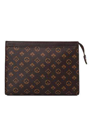 Louisa Flower Vegan Envelope Bag Brown