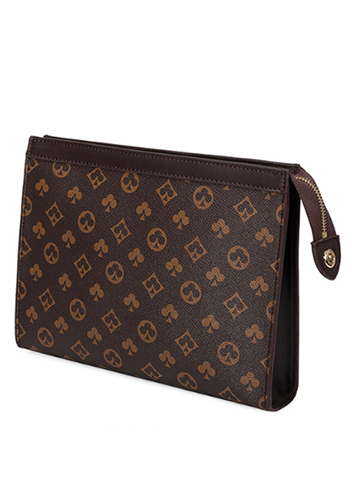 Louisa Flower Vegan Envelope Bag Brown