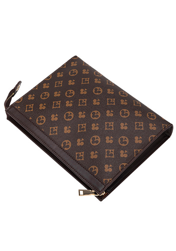 Louisa Flower Vegan Envelope Bag Brown