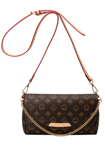 Louisa Flower Vegan Leather Shoulder Bag Brown