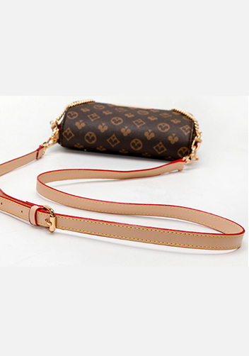 Louisa Flower Vegan Leather Shoulder Bag Brown