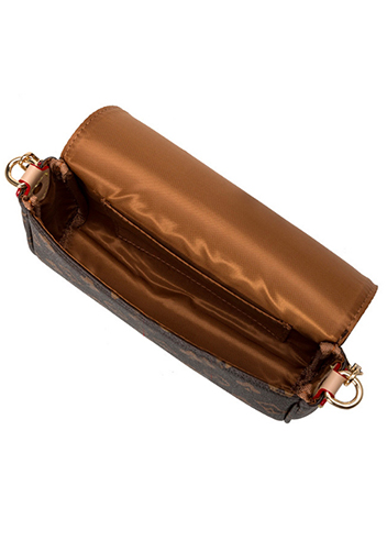 Louisa Flower Vegan Leather Shoulder Bag Brown