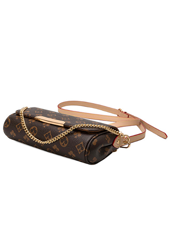 Louisa Flower Vegan Leather Shoulder Bag Brown