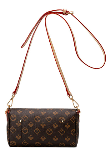 Louisa Flower Vegan Leather Shoulder Bag Brown