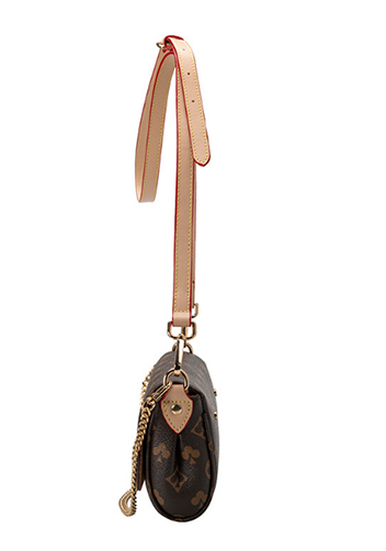 Louisa Flower Vegan Leather Shoulder Bag Brown