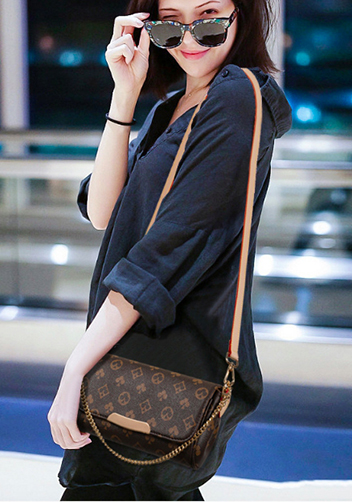 Louisa Flower Vegan Leather Shoulder Bag Brown