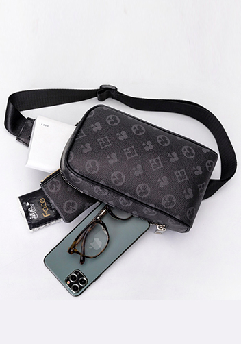Louisa Flower Vegan Sling Bag Black