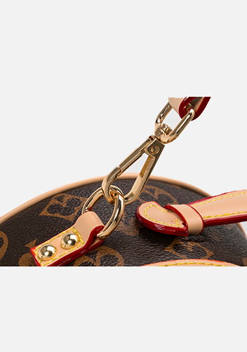 Louisa Poker Vegan Leather Round Shoulder Bag Beige