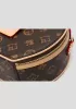 Louisa Poker Vegan Leather Round Shoulder Bag Beige