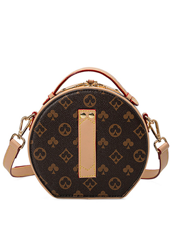Louisa Poker Vegan Leather Round Shoulder Bag Beige