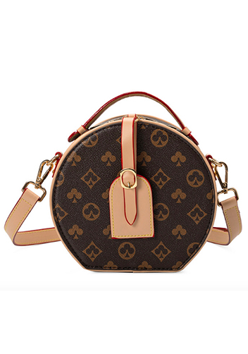 Louisa Poker Vegan Leather Round Shoulder Bag Beige