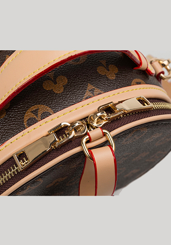 Louisa Poker Vegan Leather Round Shoulder Bag Beige