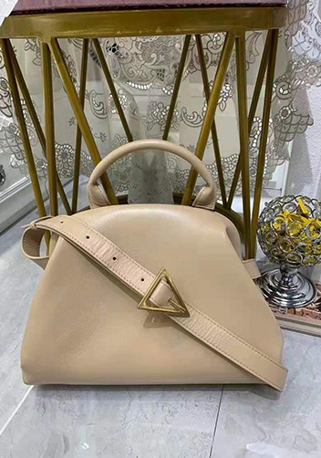 Mia Soft Leather Shoulder Bag Beige