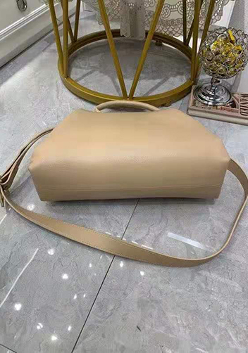 Mia Soft Leather Shoulder Bag Beige