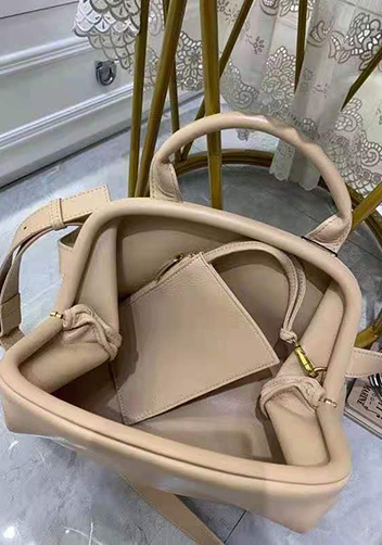 Mia Soft Leather Shoulder Bag Beige