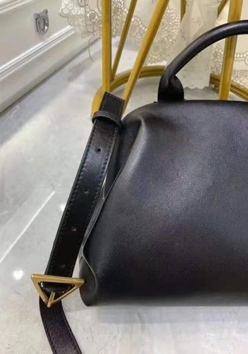 Mia Soft Leather Shoulder Bag Black