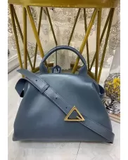 Mia Soft Leather Shoulder Bag Blue