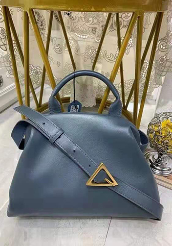 Mia Soft Leather Shoulder Bag Blue