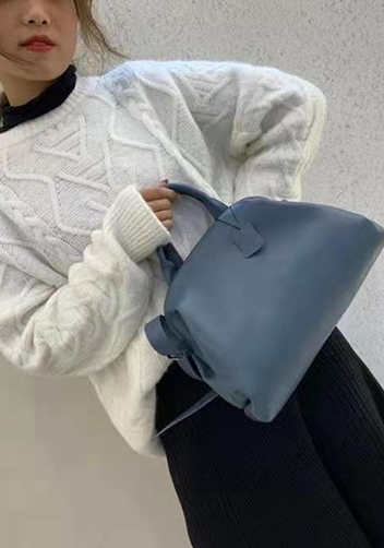 Mia Soft Leather Shoulder Bag Blue